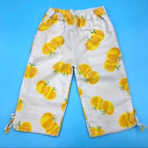 Vintage Fruit Children’s Pants Summer White Yellow‎ - Picture 2 of 5